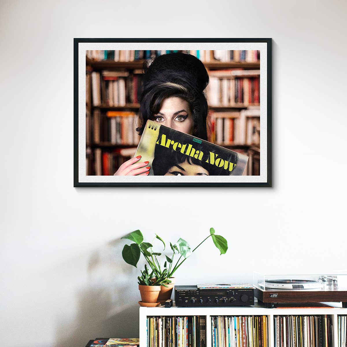 Amy at vinyl store Plakat