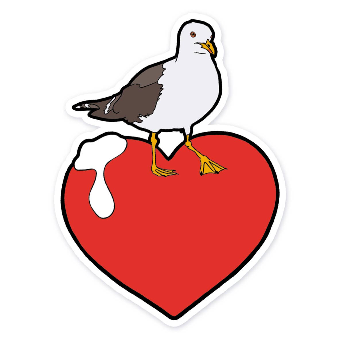 Seagull Love Klistremerke