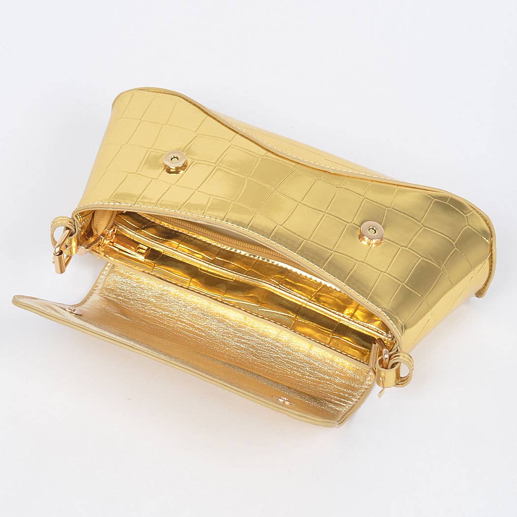 Croc Metallic Clutch